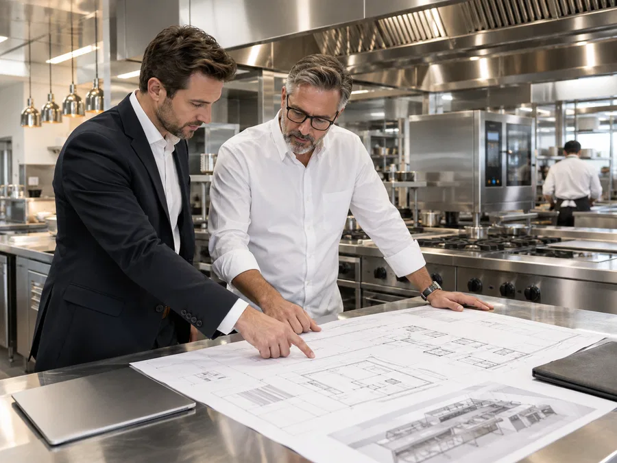 Commercial kitchen project planning and workflow